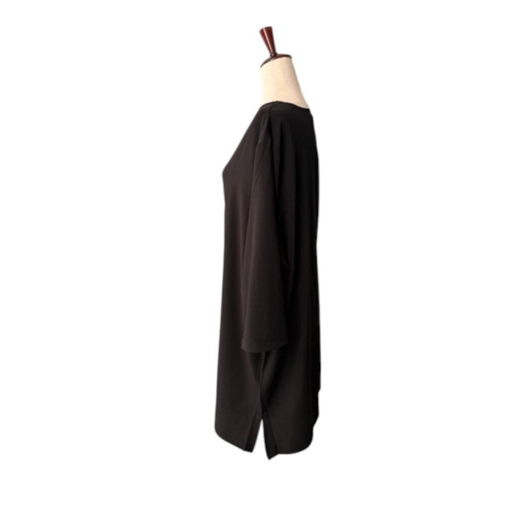 Ulla Popken Women's Black Swing Round Neck Knit A-line Tunic Top Plus 28/30 NWT - Picture 5 of 16